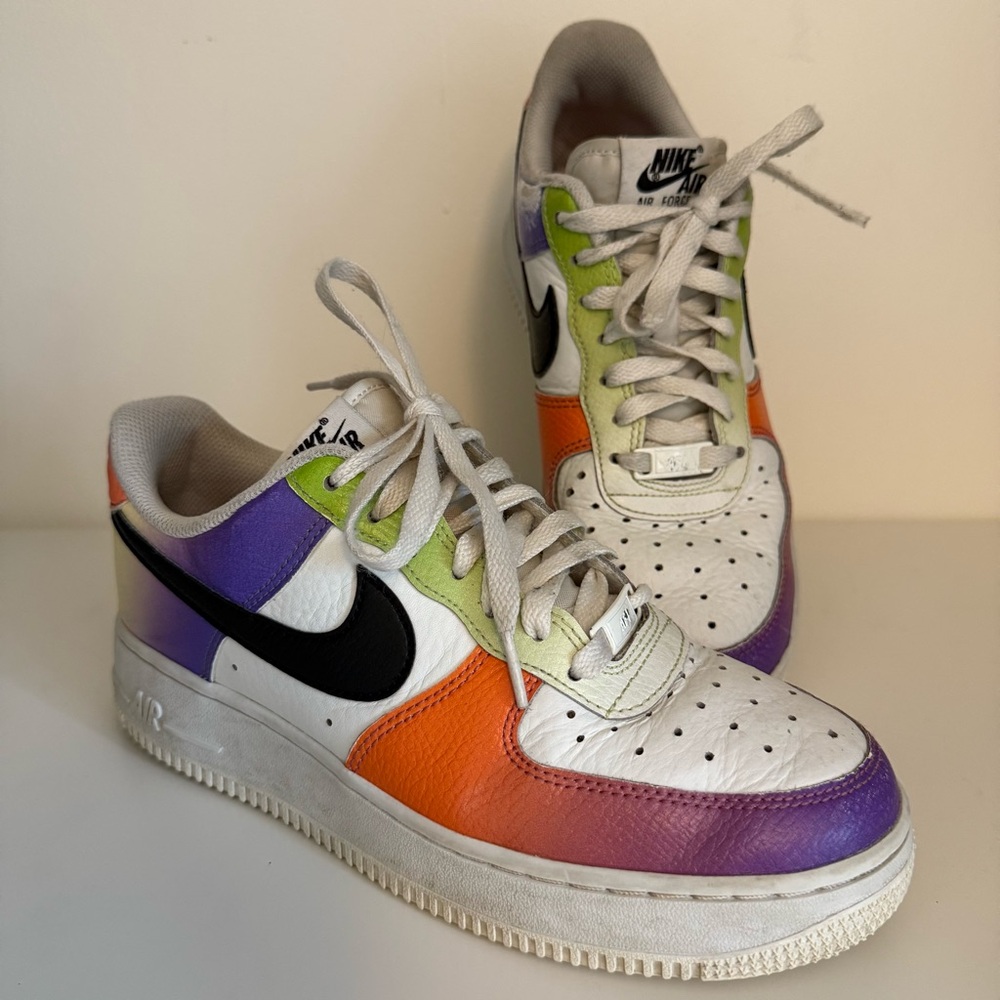 Women's Nike Air Force 1 Low Bright Multi-Color Gradient Shoes Sneakers Size 7.5
